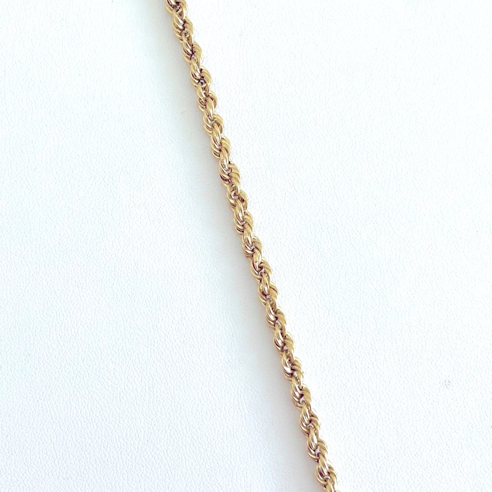 14kt yellow gold hollow rope bracelet.